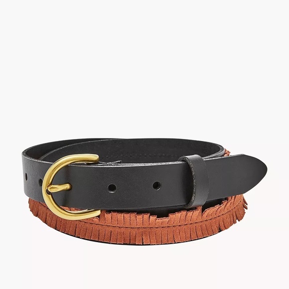 Fossil Western Fringe Leather Belt Large - Picture 1 of 3